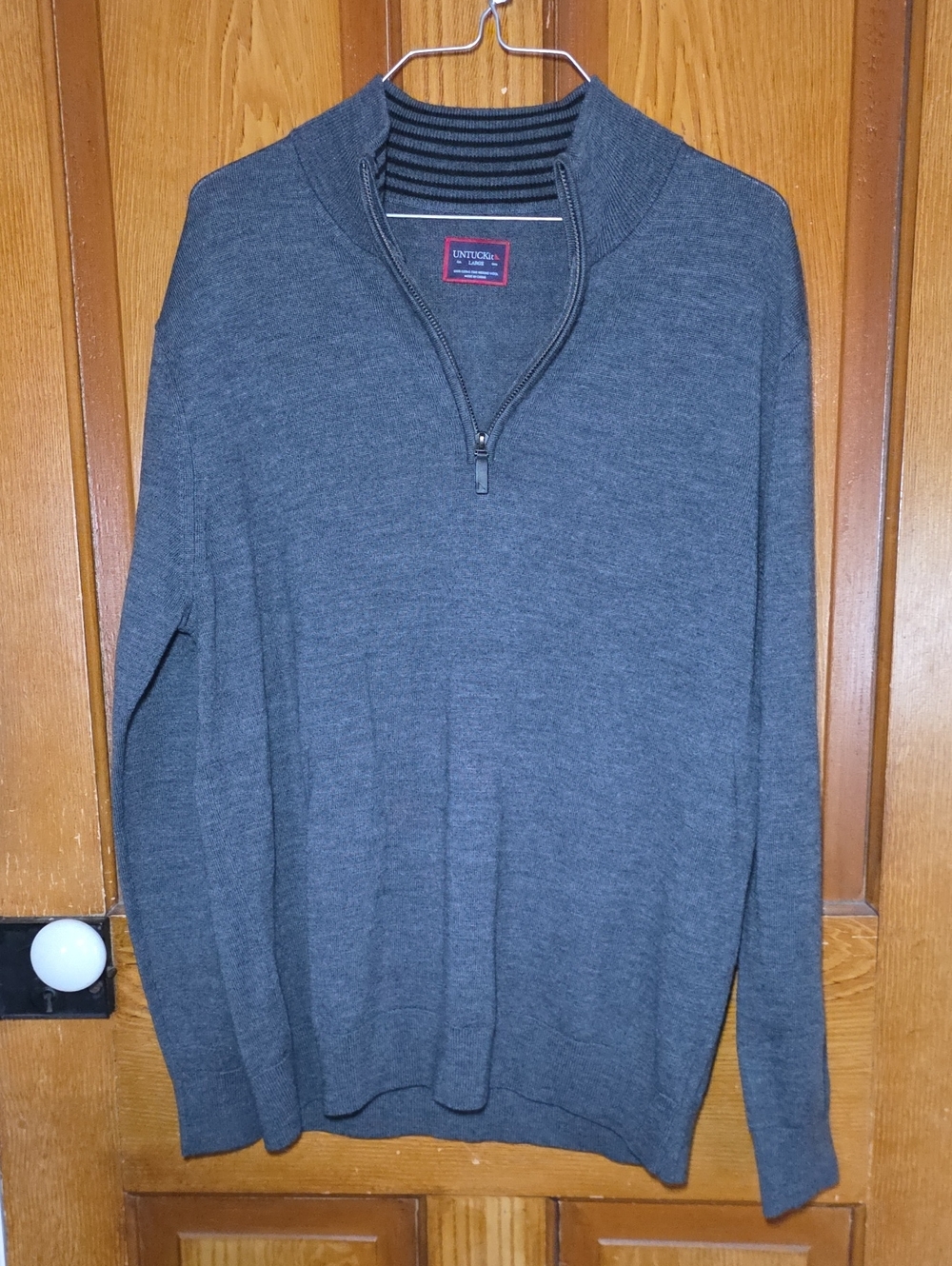 UNTUCKit Men's Charcoal Gray Quarter-Zip Sweater